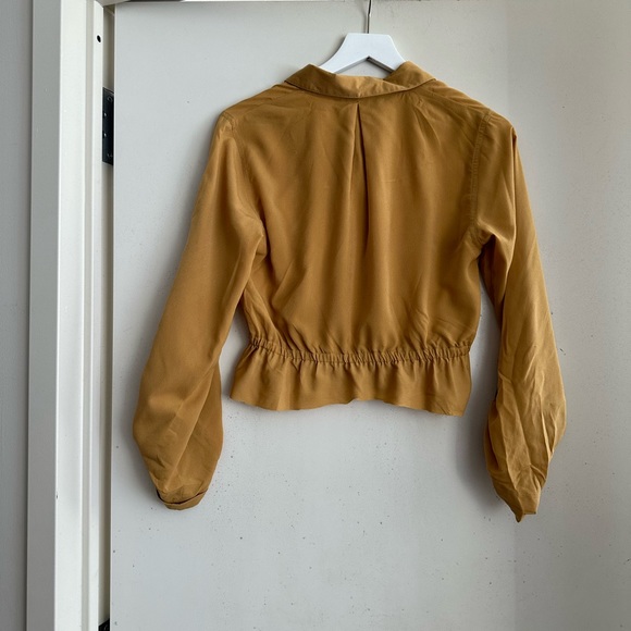 Sharagano Mustard Long Sleeve Blouse - Picture 2 of 4